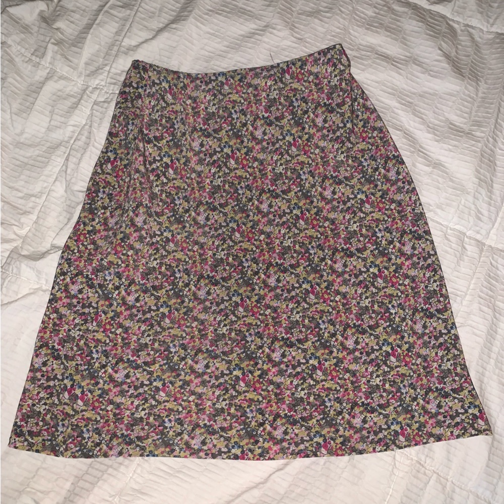 Pink floral skirt